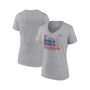 Womens Large Fanatics Heather Gray Texas Rangers 2023 World Series Champions Loc